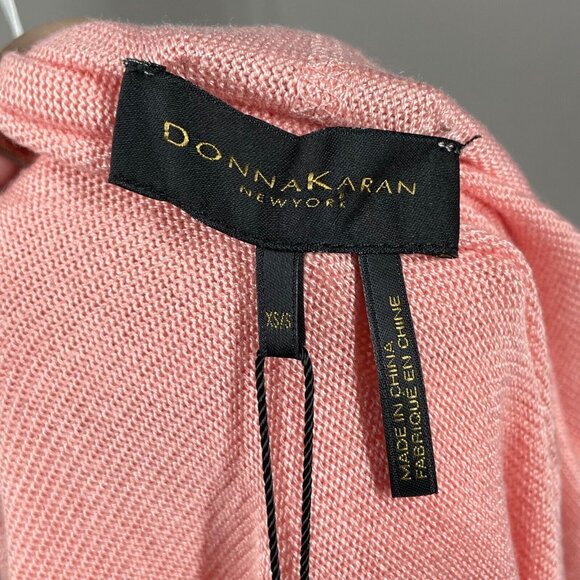 NEW Donna Karan Sweater Womens XS Small pink knit cardigan classic preppy - Picture 4 of 12